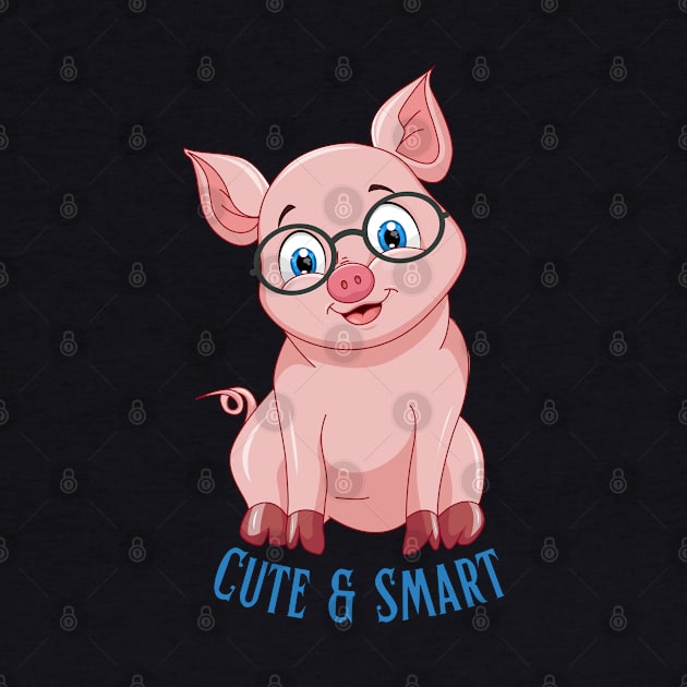 Cute and Smart Cookie Sweet little pink piggy in glasses cute baby outfit by BoogieCreates